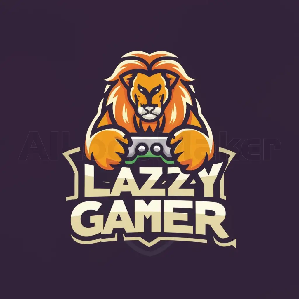 LOGO-Design-For-Lazy-Gamer-Dynamic-Human-Gaming-with-Lion-or-Wolf-Emblem