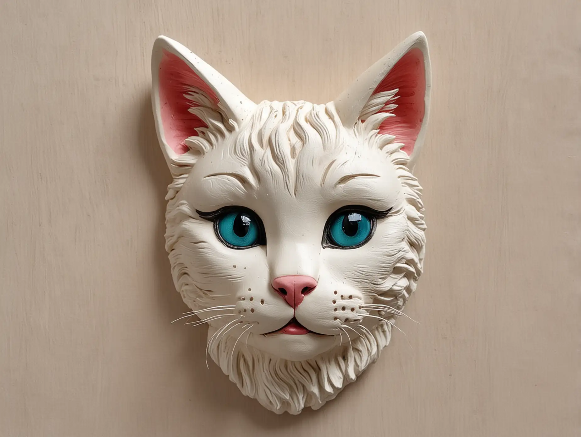 Plaster-Kitty-Wall-Decoration-Cute-Cat-Sculpture-Crafted-from-Plaster
