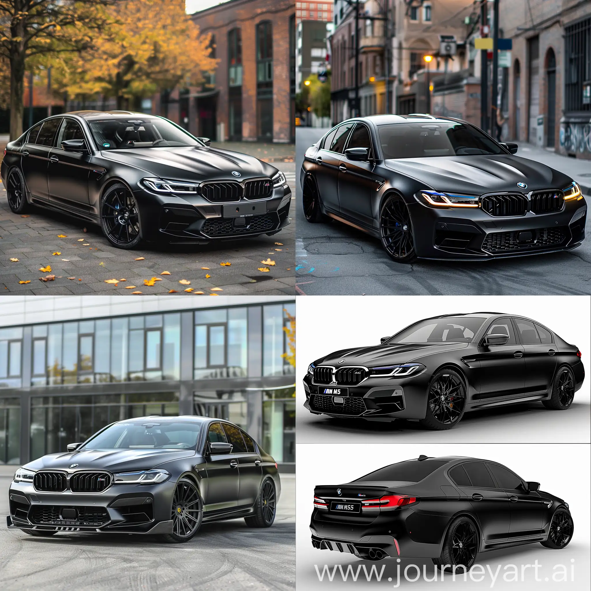 Realistic bmw m5 from 2026 future facelift with competition kit in special black mat color wallpaper newest cars