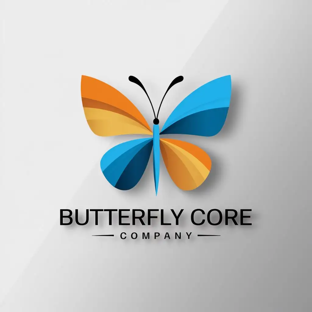 a logo design,with the text "Butterfly Core", main symbol:abstract butterfly shape  used four color blocks made,Minimalistic,be used in Technology industry,clear background