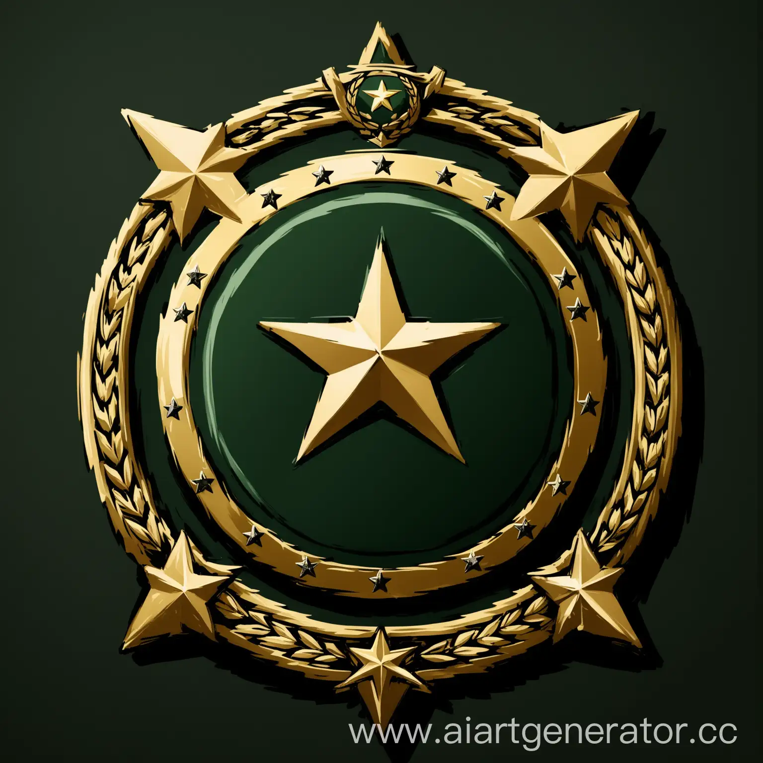 Traditional-Shield-Emblem-with-Dark-Green-Gold-and-Black-Colors-on-White-Background