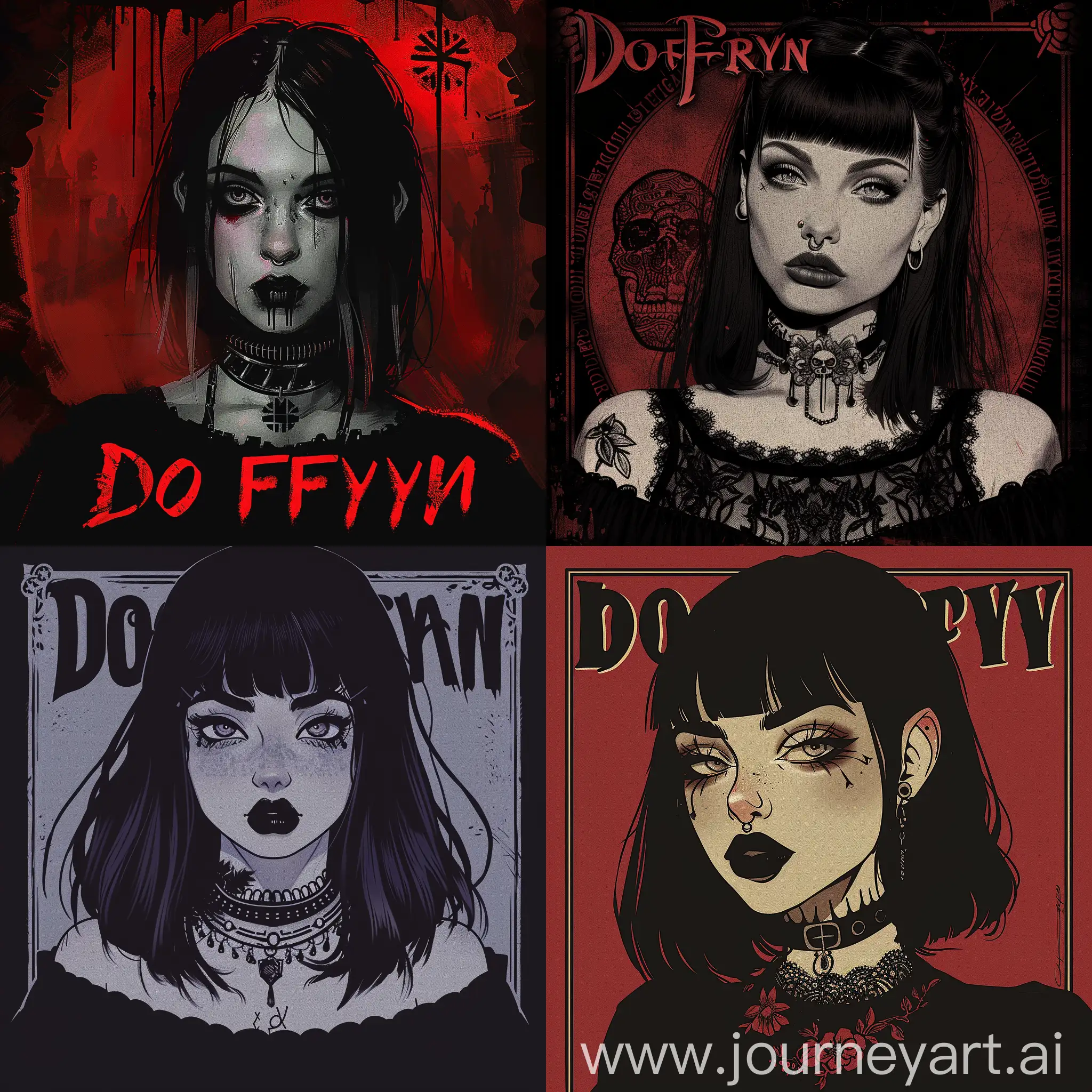 text "DoFFryan", goth style