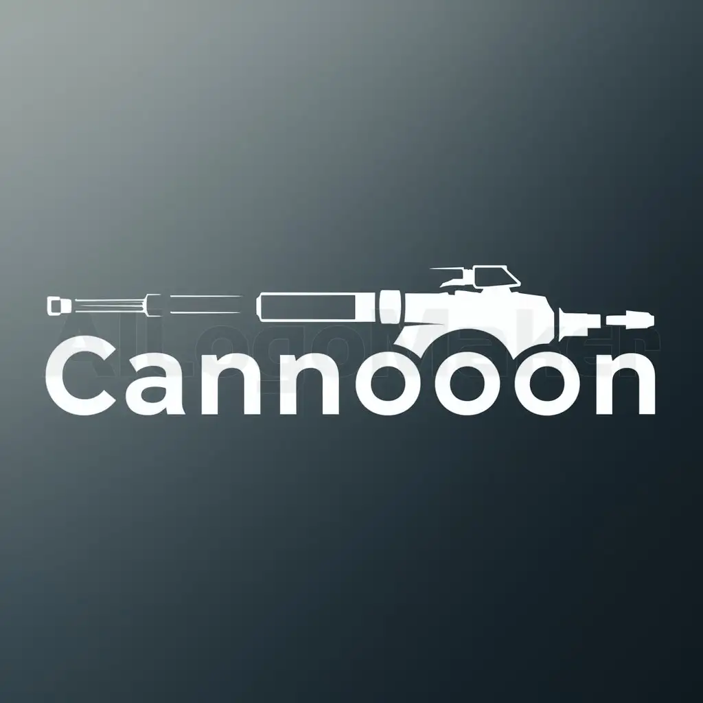 a logo design,with the text "Cannooon", main symbol:Mobile suit Gan Cannon,Moderate,clear background