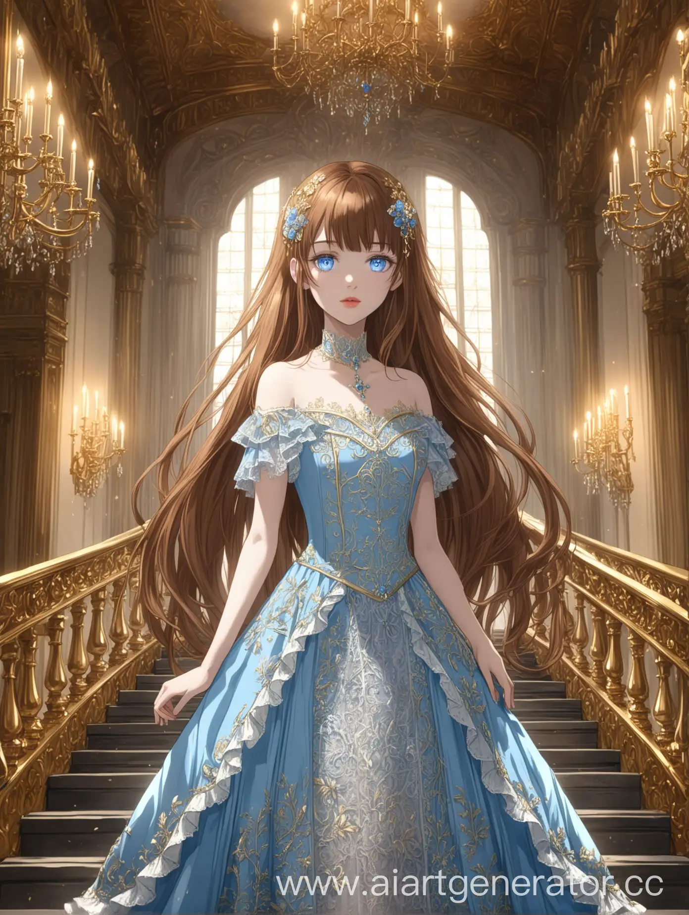 Elegant-Anime-Girl-with-Chestnut-Hair-in-Luxurious-Gilded-Hall