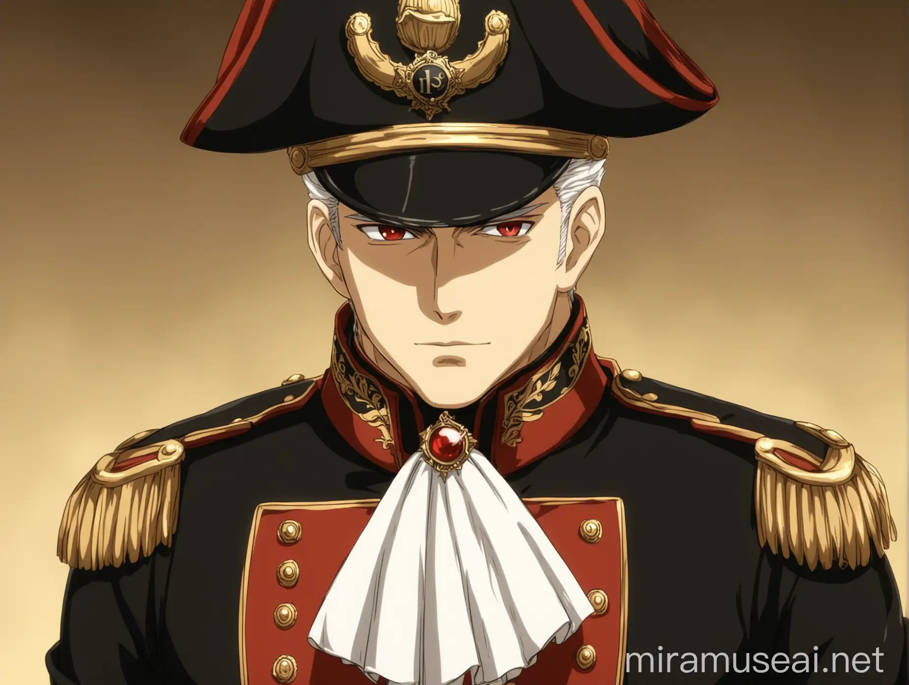Fantasy Marine Man in Black and Red Victorian Military Uniform