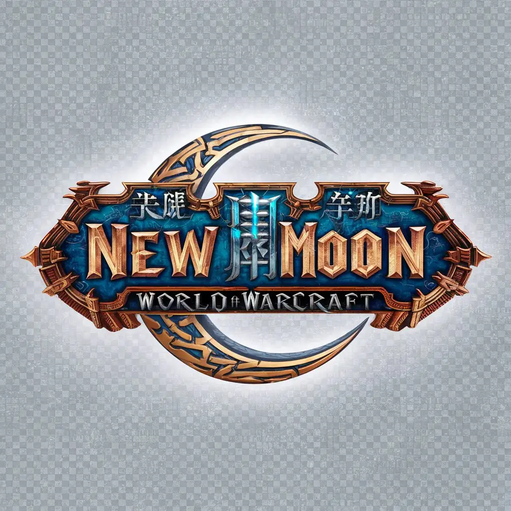 LOGO-Design-For-New-Moon-Elegant-Chinese-Fonts-with-World-of-Warcraft-Inspiration