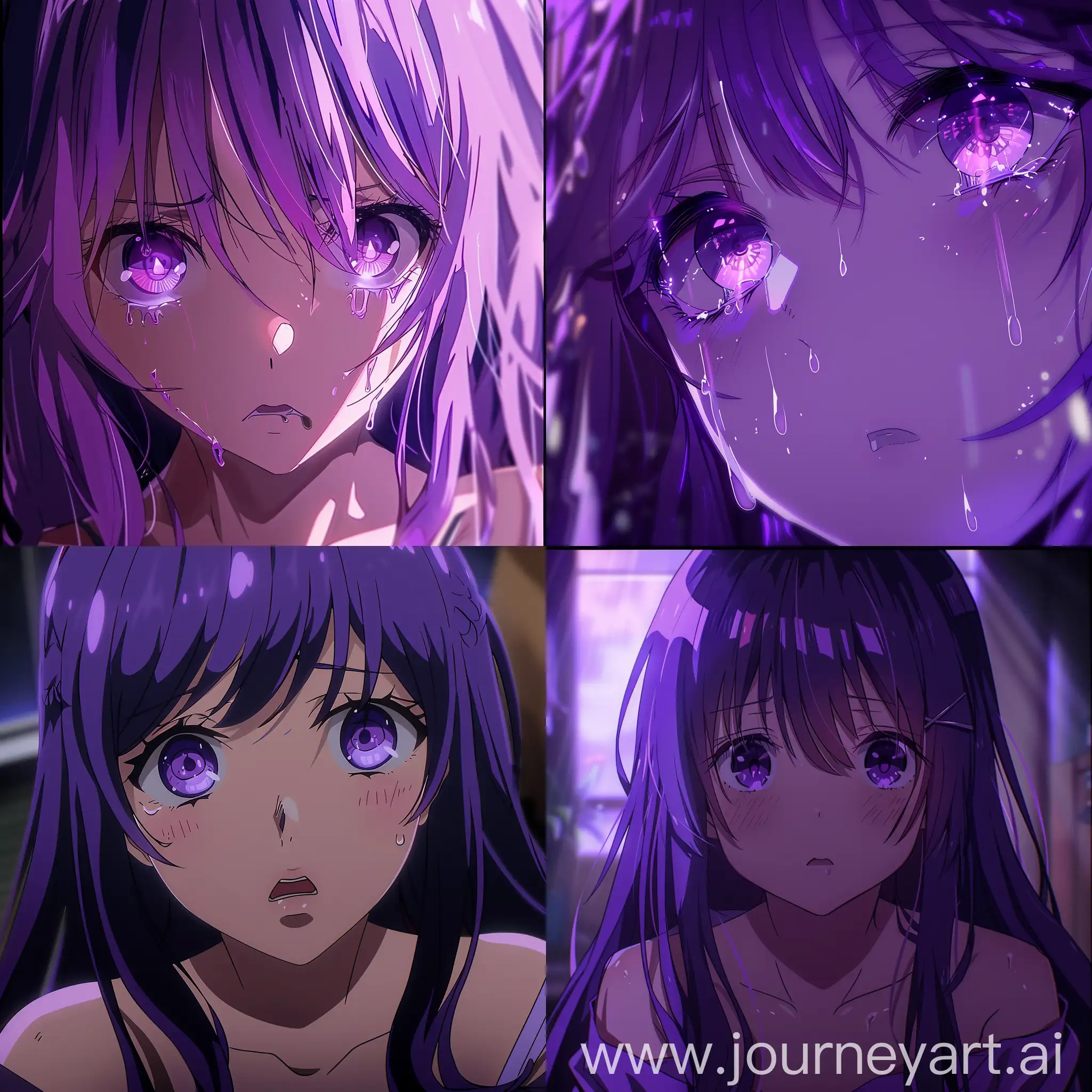 Anime-Character-Kokushiva-Cold-Stare-and-Inner-Sadness-in-a-Beautiful-Purple-Setting