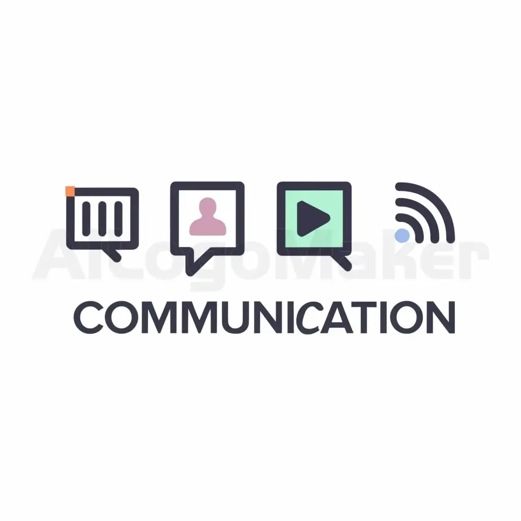a logo design,with the text "Communication", main symbol:symbols of communication,Moderate,be used in Technology industry,clear background