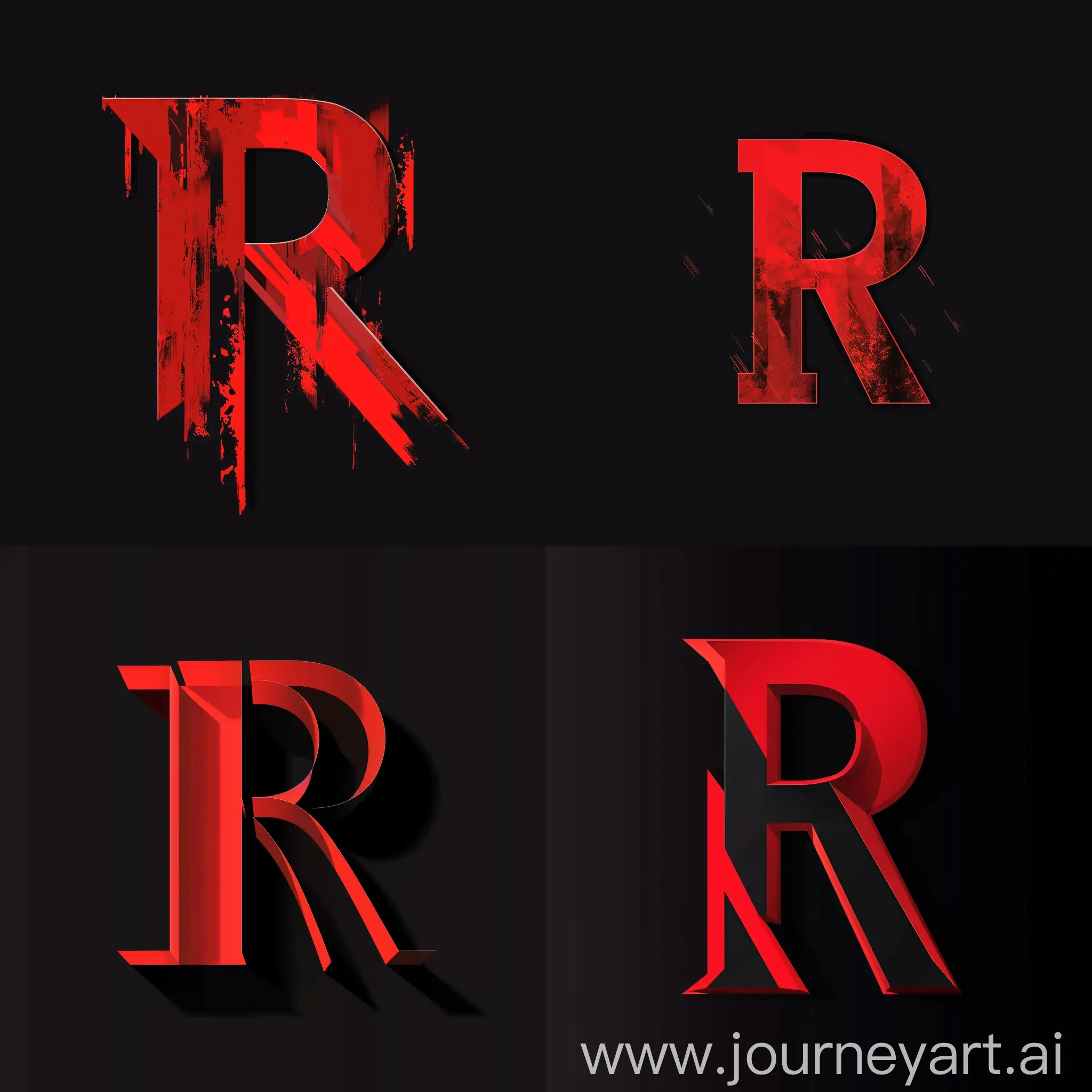 Минималестичная аватарка выполненная в деловом стиле с буквой R выполненная в красно черных тонах