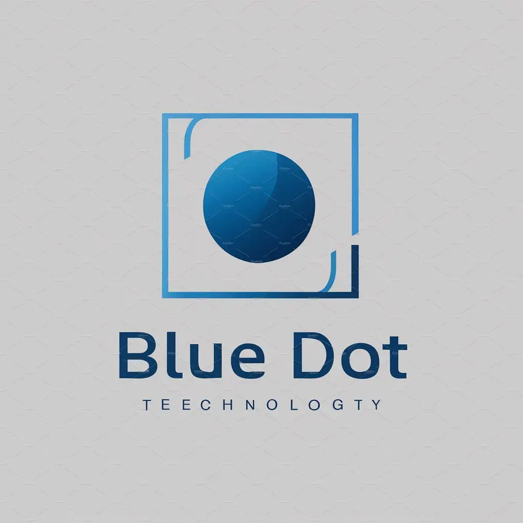 a logo design,with the text "blue dot", main symbol:a blue dot,Moderate,be used in Technology industry,clear background