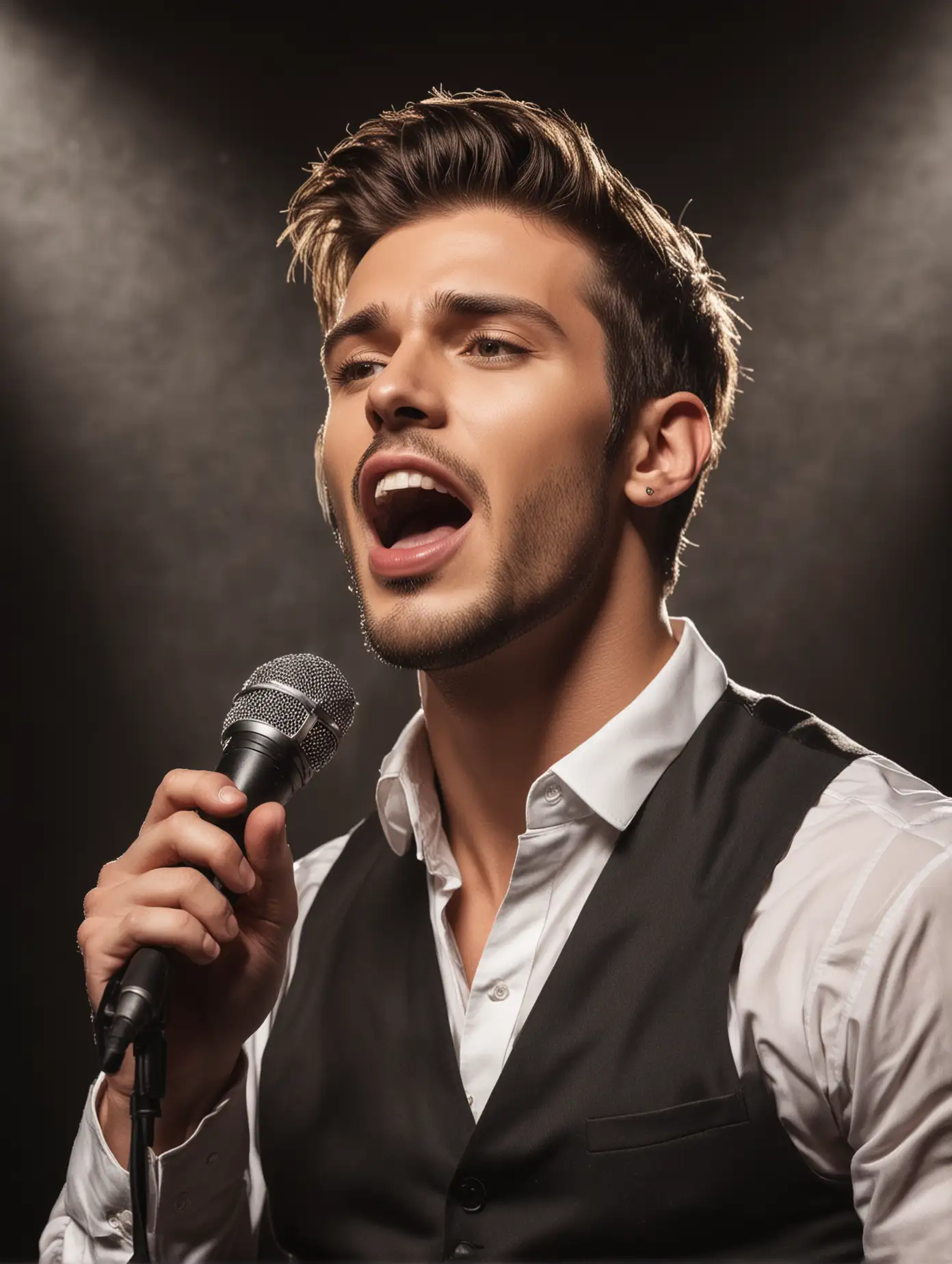 Talented Male Vocalist Performing Live on Stage