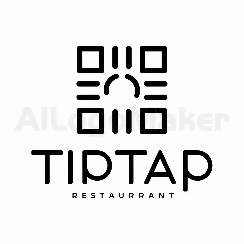 a logo design,with the text "TipTap", main symbol:Main symbol of the logo is QR,Moderate,be used in Restaurant industry,clear background