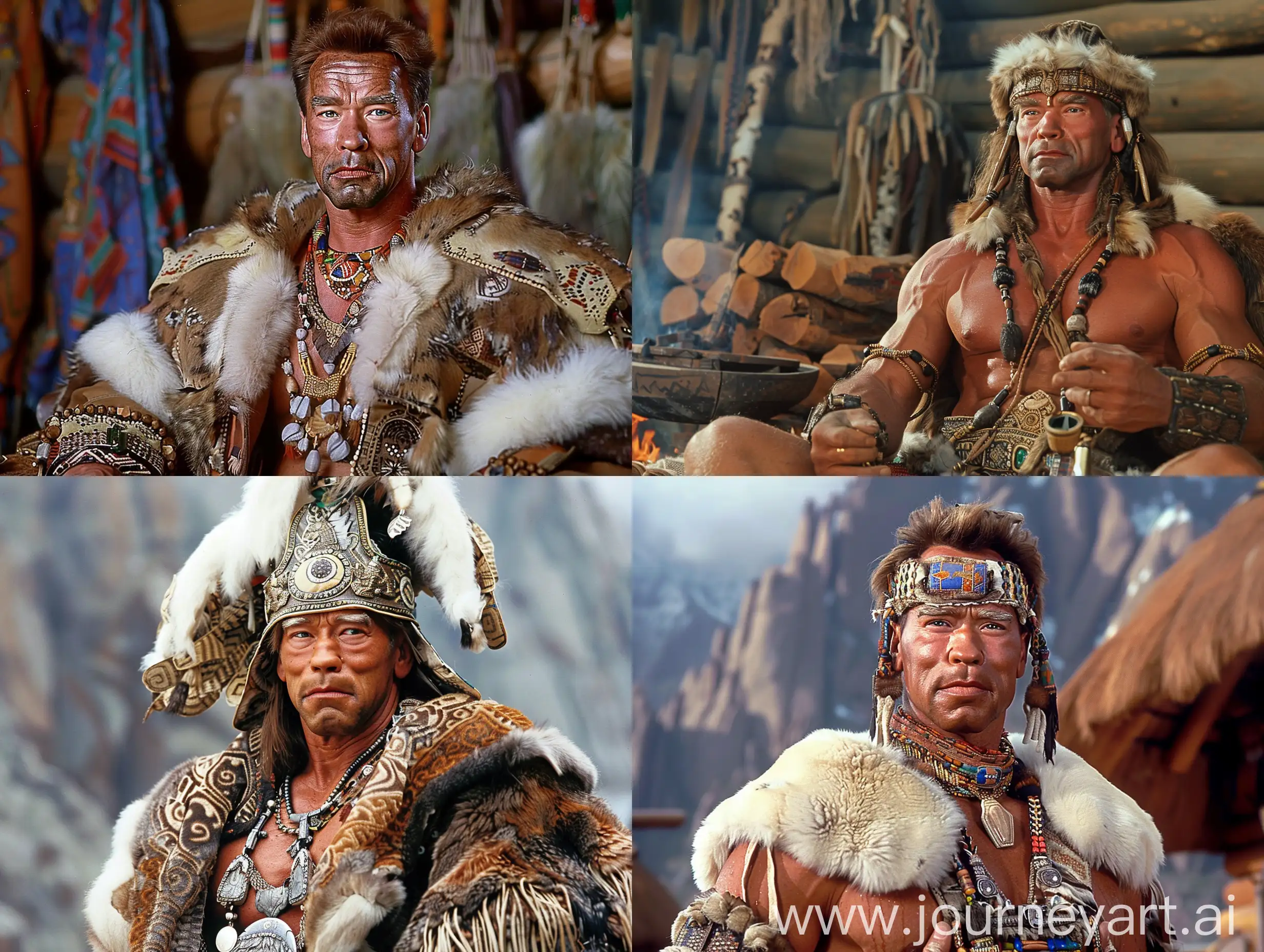 Arnold-Schwarzenegger-as-Siberian-Shaman-in-80s-Movie-Style-UltraHD-Portrait