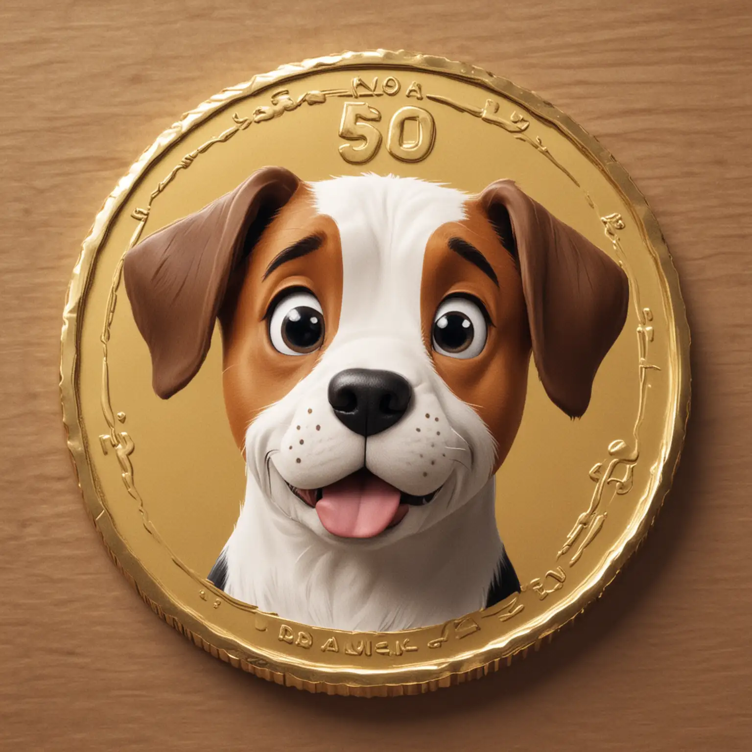 Cartoon-Dog-Face-TON-Coin-Design