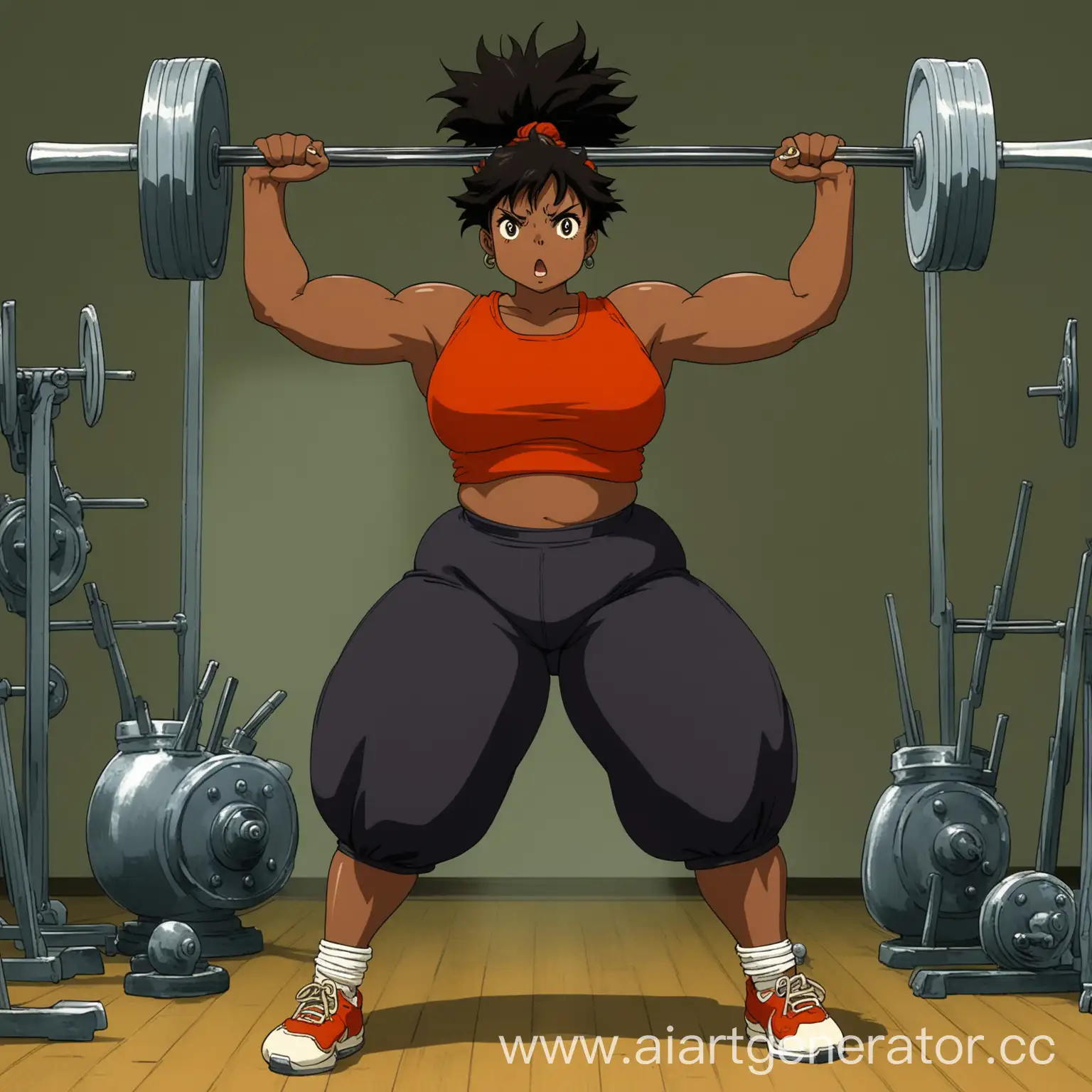 аниме сильная накаченная темная женщина в стиле студии гибли 
