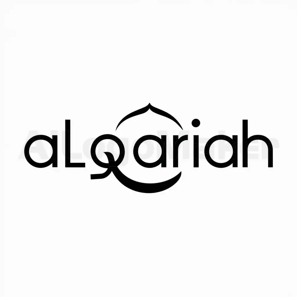 a logo design,with the text "AlQariah", main symbol:a quran,Minimalistic,be used in Religious industry,clear background