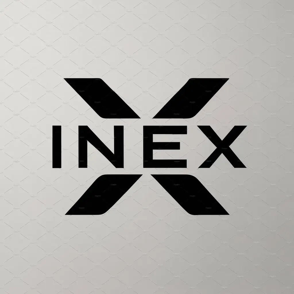 a logo design,with the text "INEX", main symbol:X to emphasizenblack and whitenbackground none,Moderate,be used in Internet industry,clear background