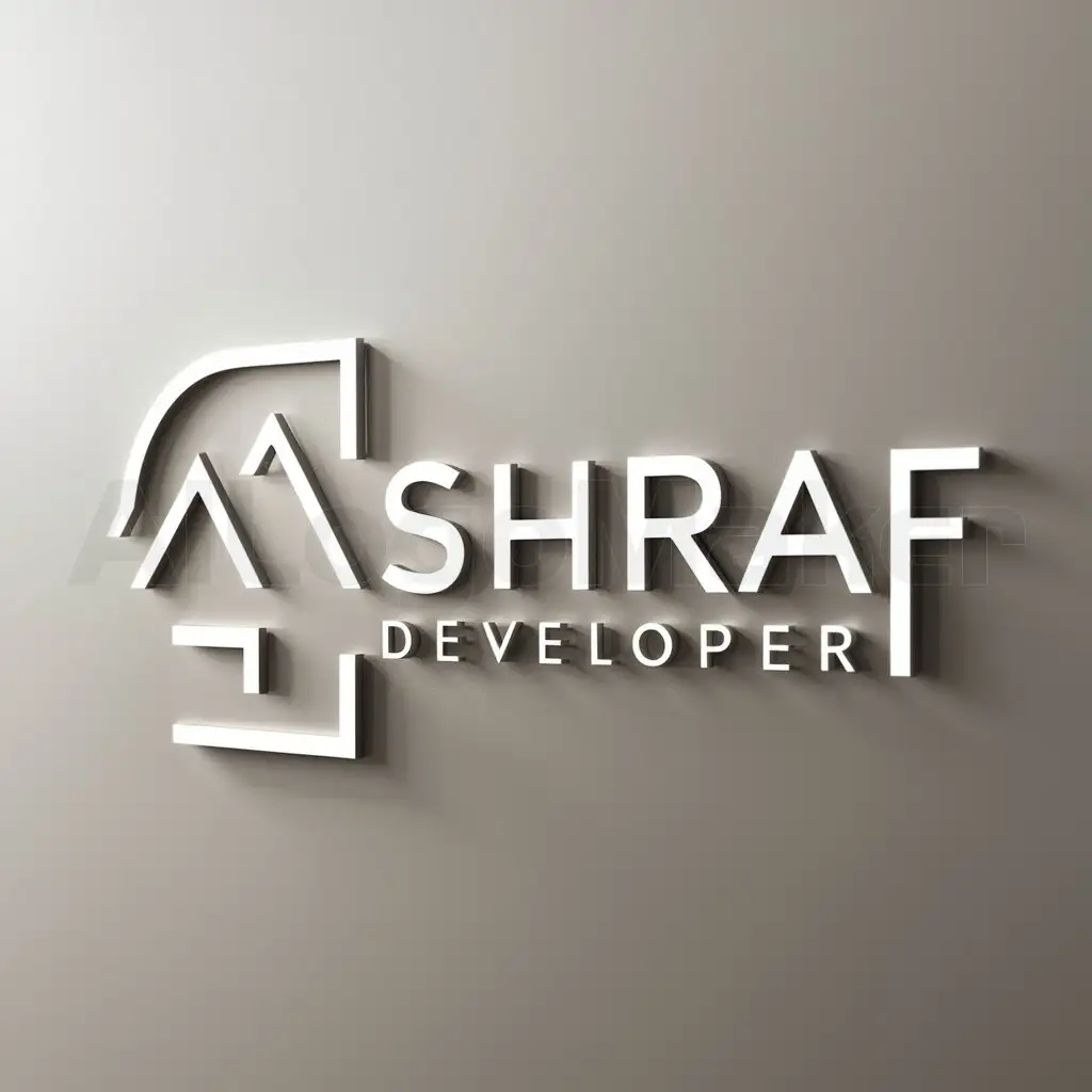 a logo design,with the text "Developer", main symbol:Ashraf Developer,Moderate,clear background