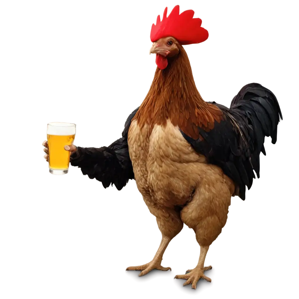 Helmeted-Chicken-Beer-Drinking-PNG-Quirky-and-Memorable-Illustration-for-Your-Projects