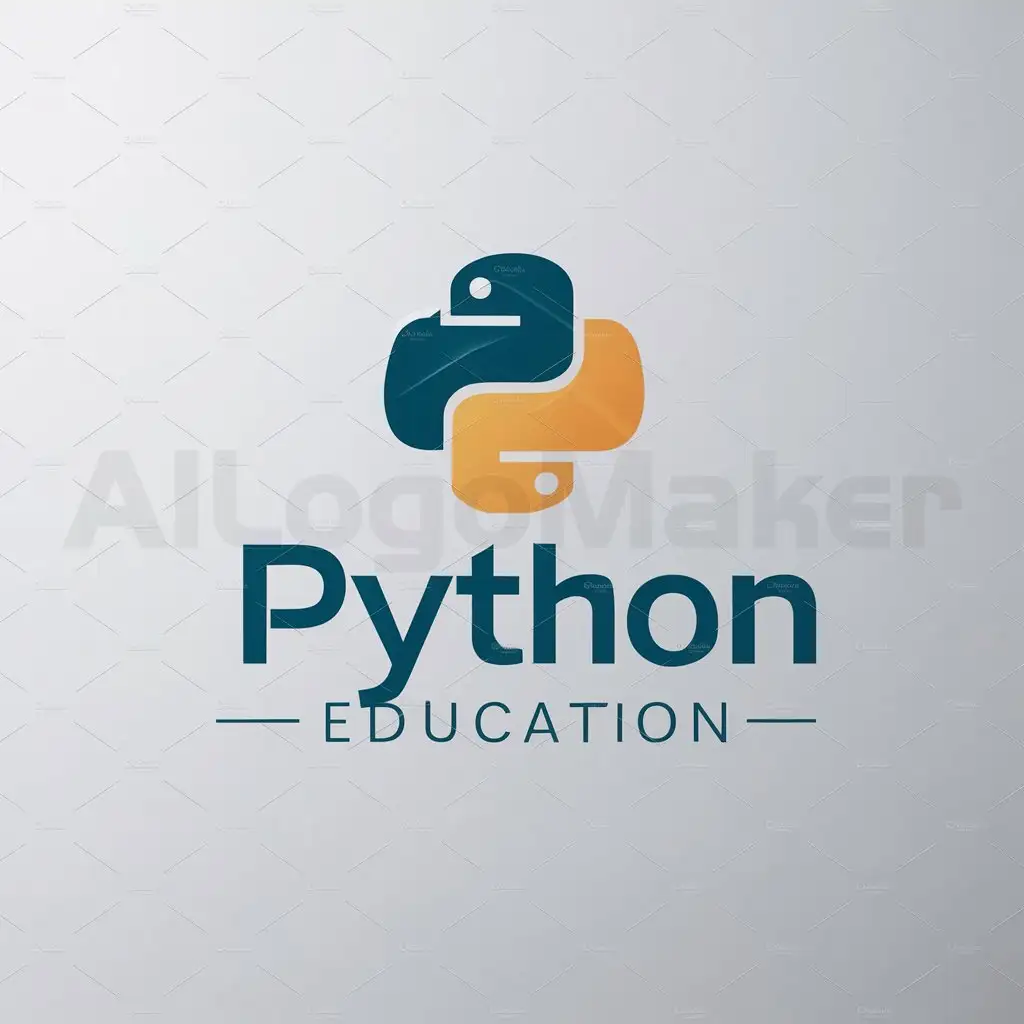a logo design,with the text "Python Education", main symbol:Python programming language,Moderate,be used in Education industry,clear background