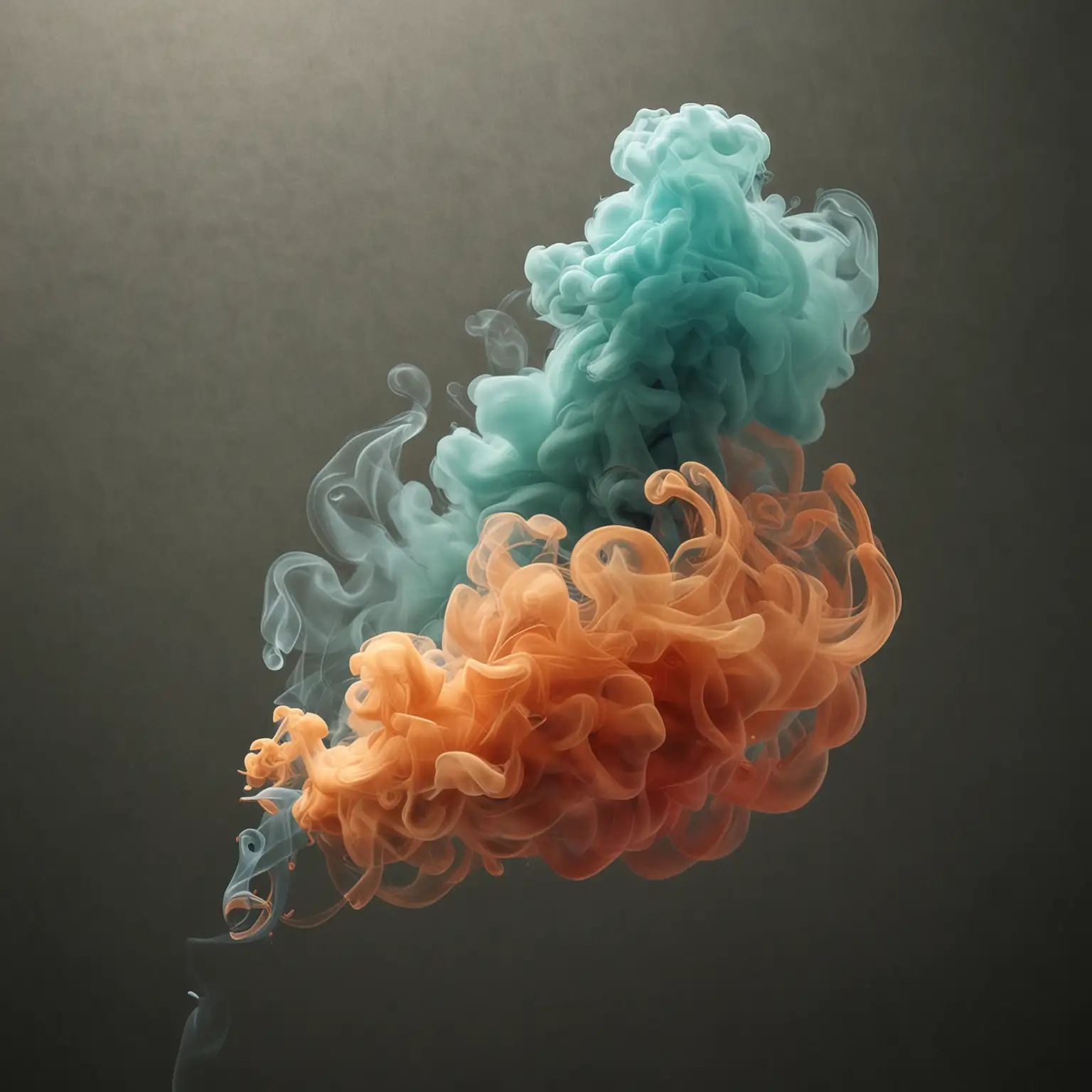 Smoke in Shades of Blue Navy and Orange