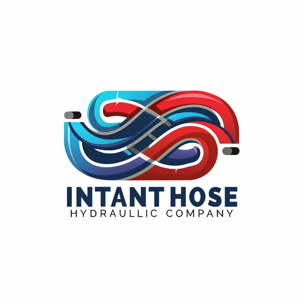 a logo design,with the text "Instant Hose", main symbol:create a simple logo called "Instant Hose",  the logo name is "Instant Hose",  It’s a hydraulic company,  "Instant Hose" this text mush include.
Company name - Instant Hose, It’s a hydraulic company,
 create a unique, eye-catching logo.,  It’s a hydraulic hose company. I dnt want to see cartoons, snakes, garden hose logos. Colors could be mixed and matched, red blue white black grey yellow. Make something unique and original,complex,be used in Technology industry,clear background