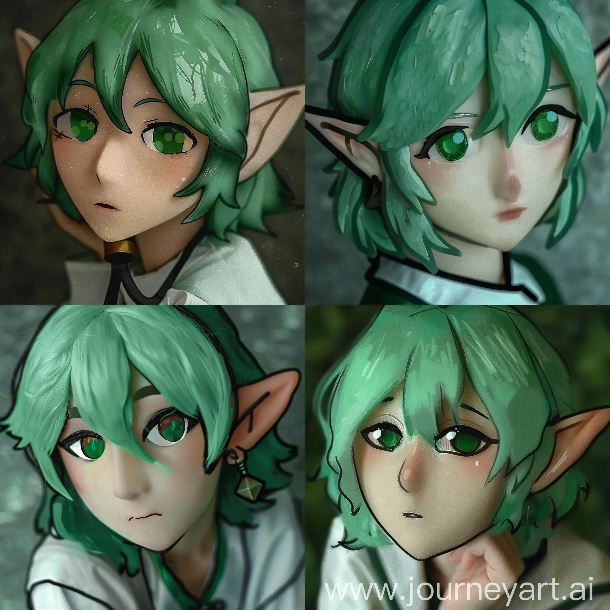 Elf-with-Green-Hair-and-Eyes