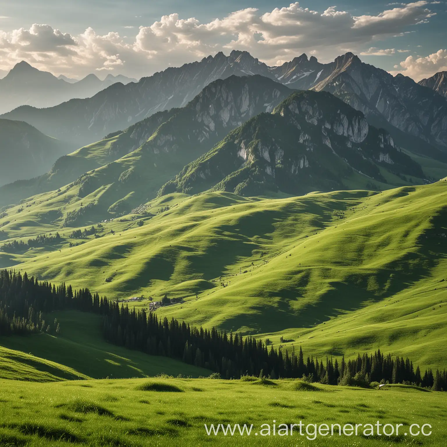 Serene-Mountain-Landscape-with-Lush-Green-Meadow