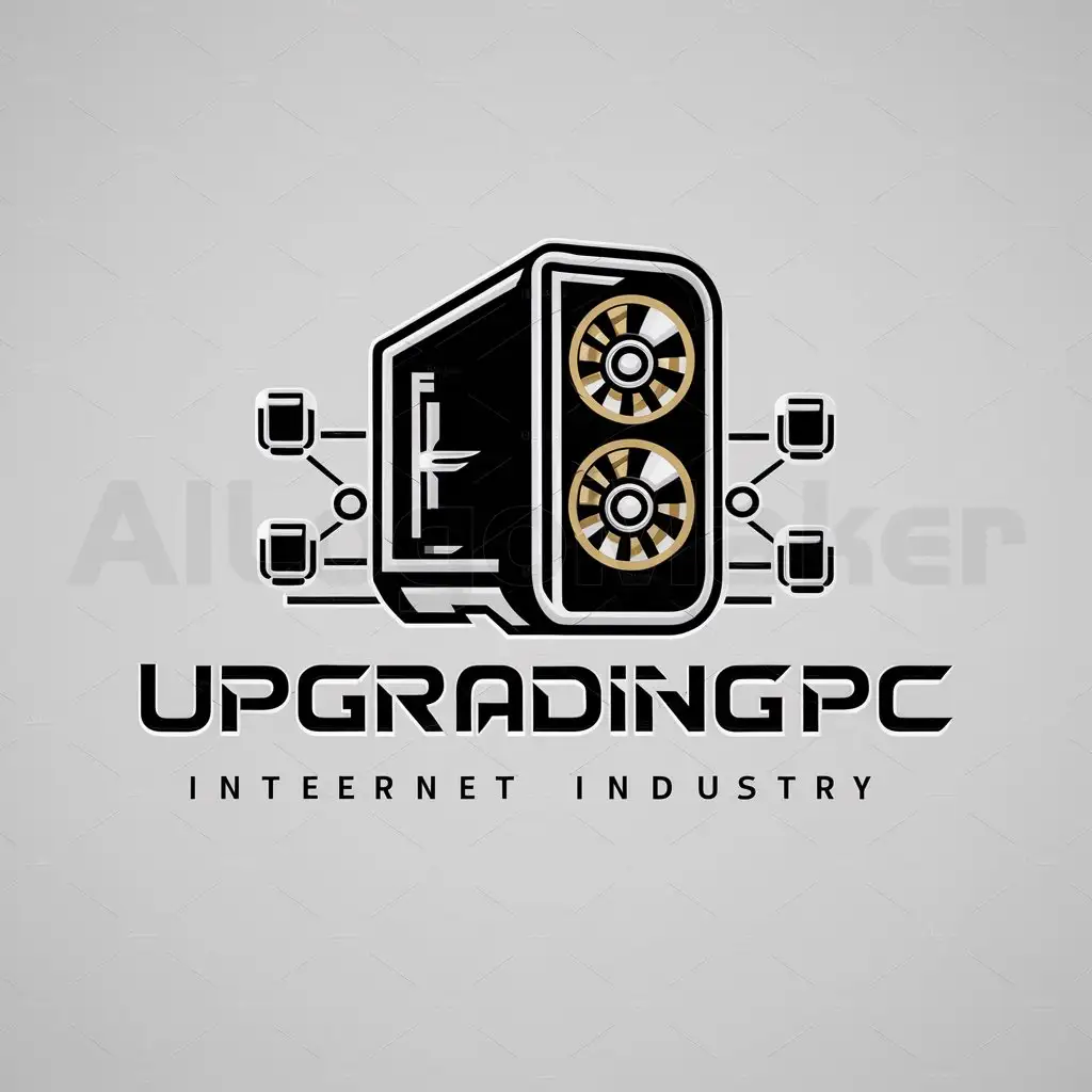 a logo design,with the text "UpgraiclingPC", main symbol:Gaming computer,Moderate,be used in Internet industry,clear background
