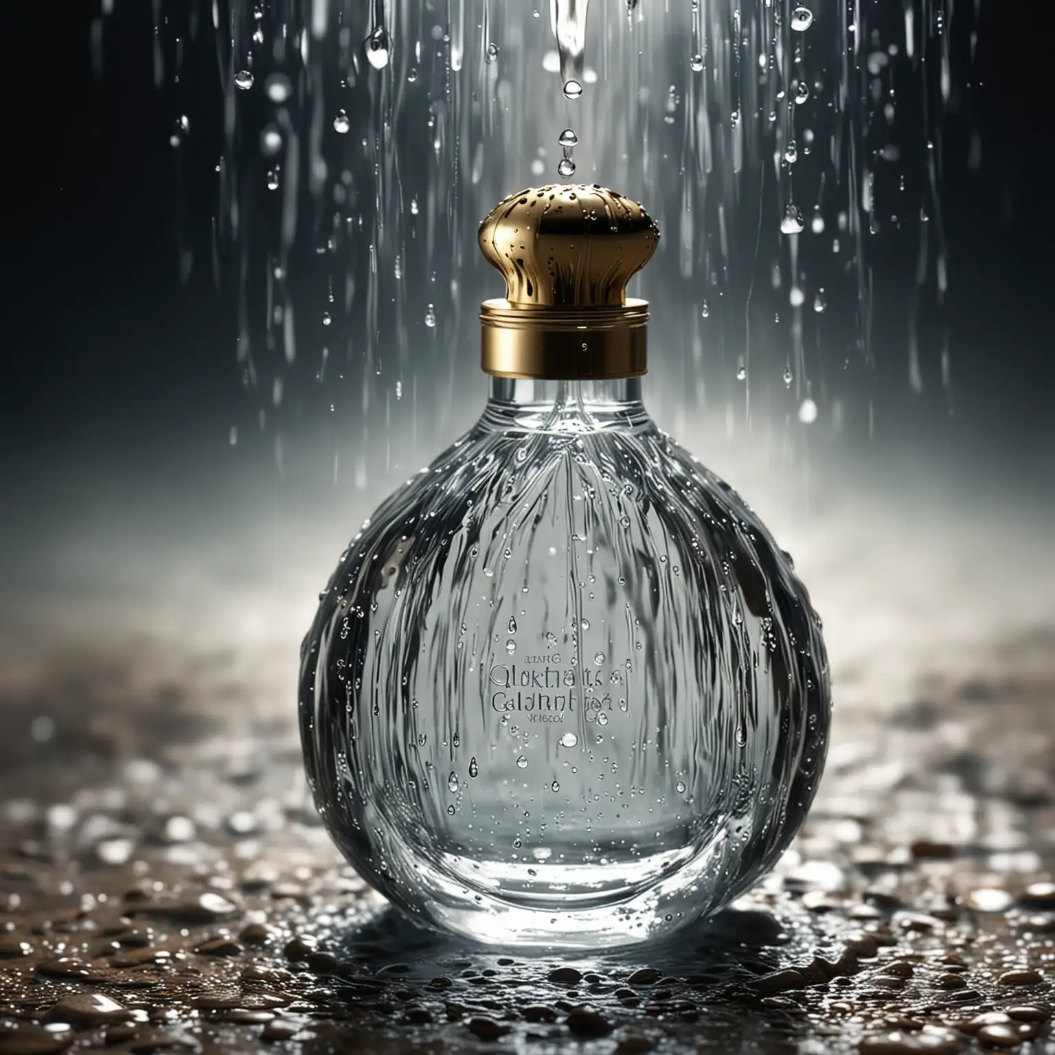 crea un fondo  para un perfume de agua simulando cuando caen las gotas de agua
