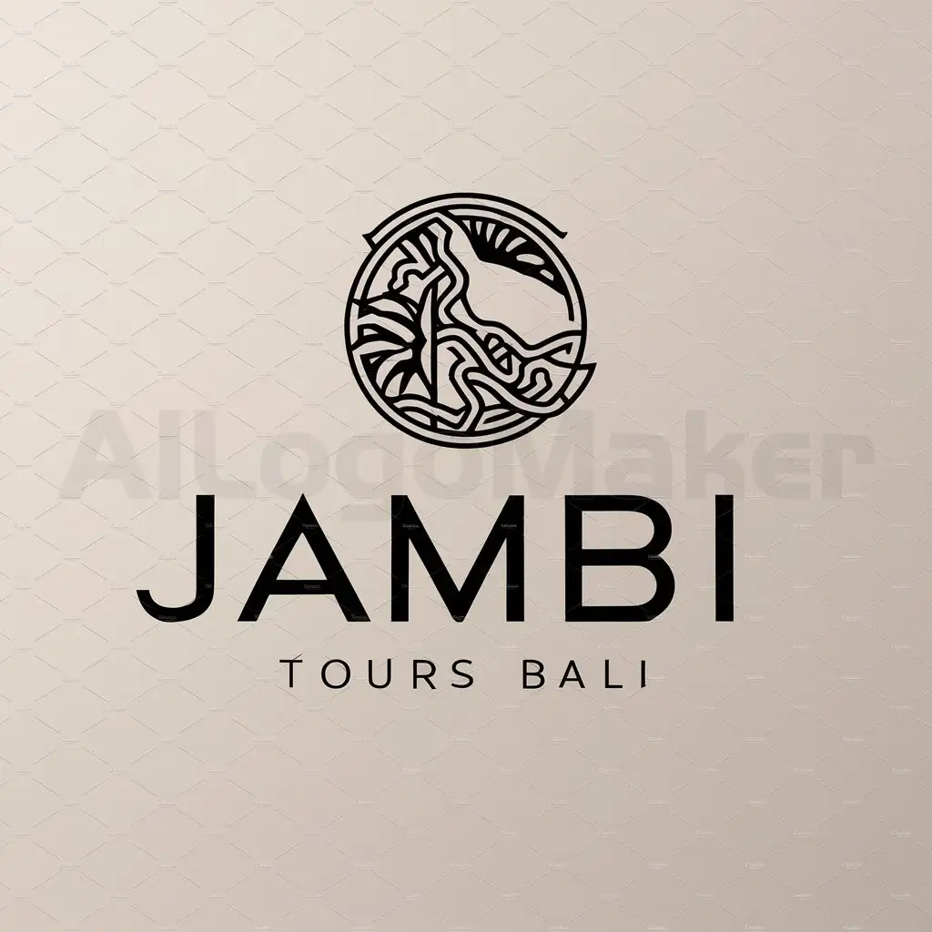 a logo design,with the text "Jambi Tours Bali", main symbol:bali map,Moderate,be used in Travel industry,clear background