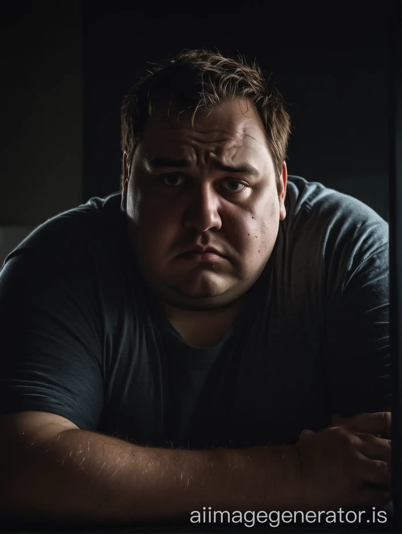 Lonely-Man-in-Dark-Room-Staring-at-Computer-Screen