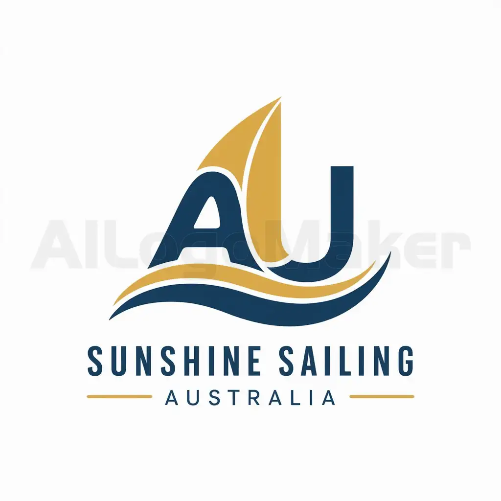 LOGO-Design-For-Sunshine-Sailing-Australia-AU-Sailboat-and-Water-with-Professional-Simplicity