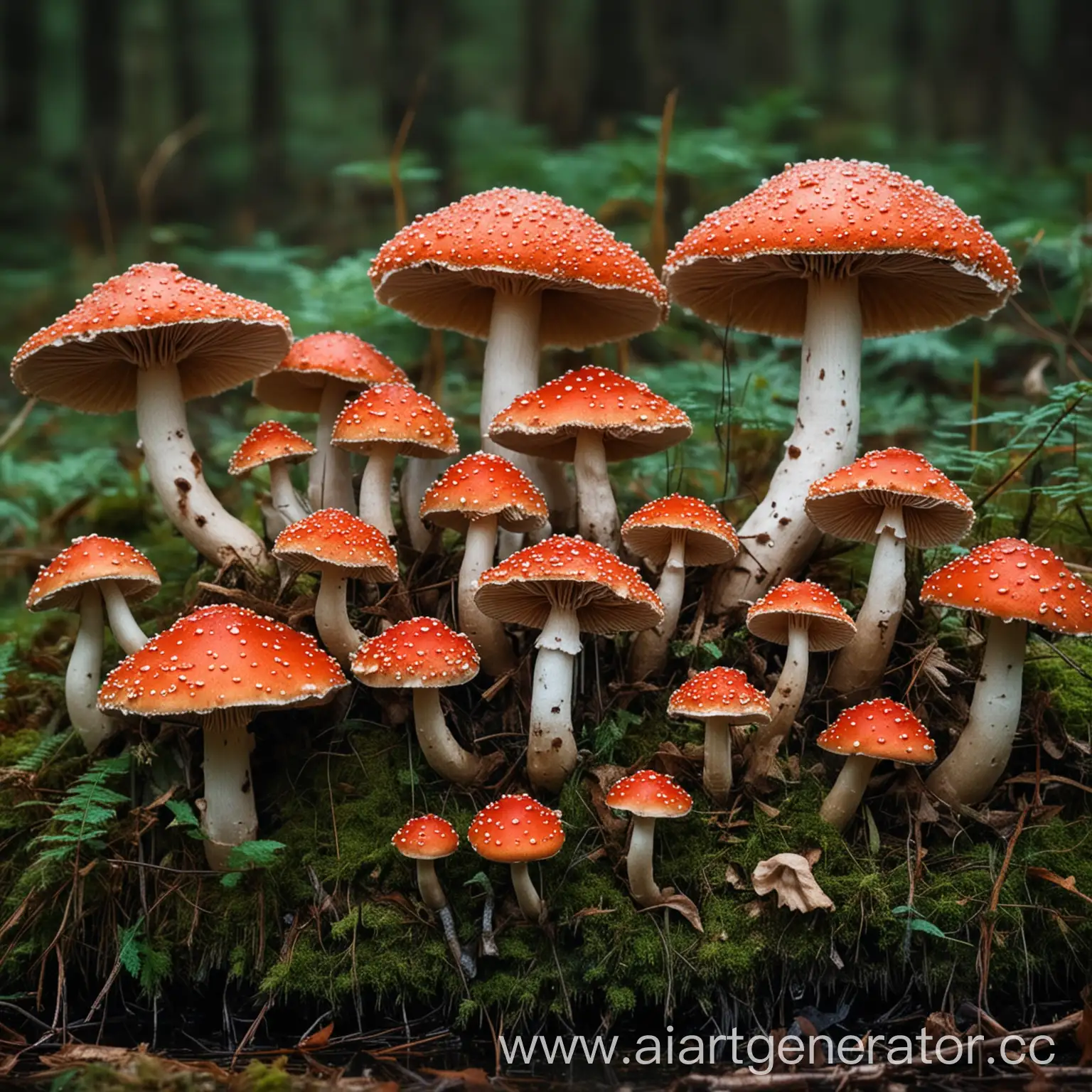 Colorful-Poisonous-Mushrooms-in-Enchanted-Forest
