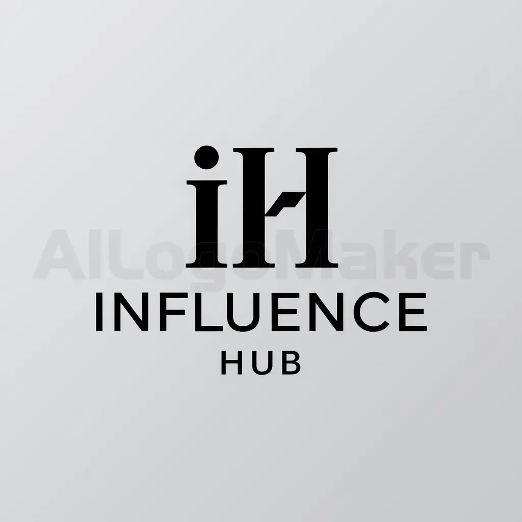 a logo design,with the text "Influence Hub", main symbol:IH,Moderate,clear background