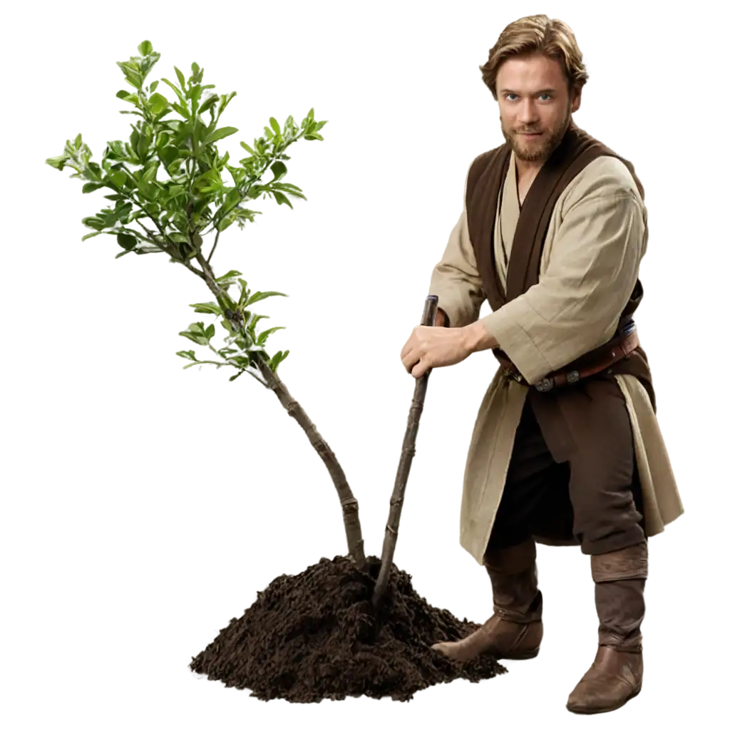 Obi-Wan-Planting-a-Tree-Captivating-PNG-Image-Illustrating-the-Jedis-Green-Initiative