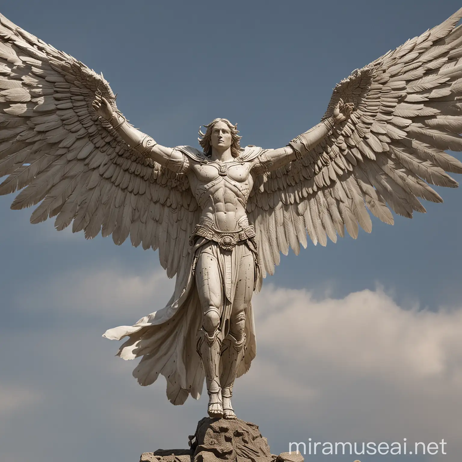 Majestic Archangel Spreading Its Vast Wings