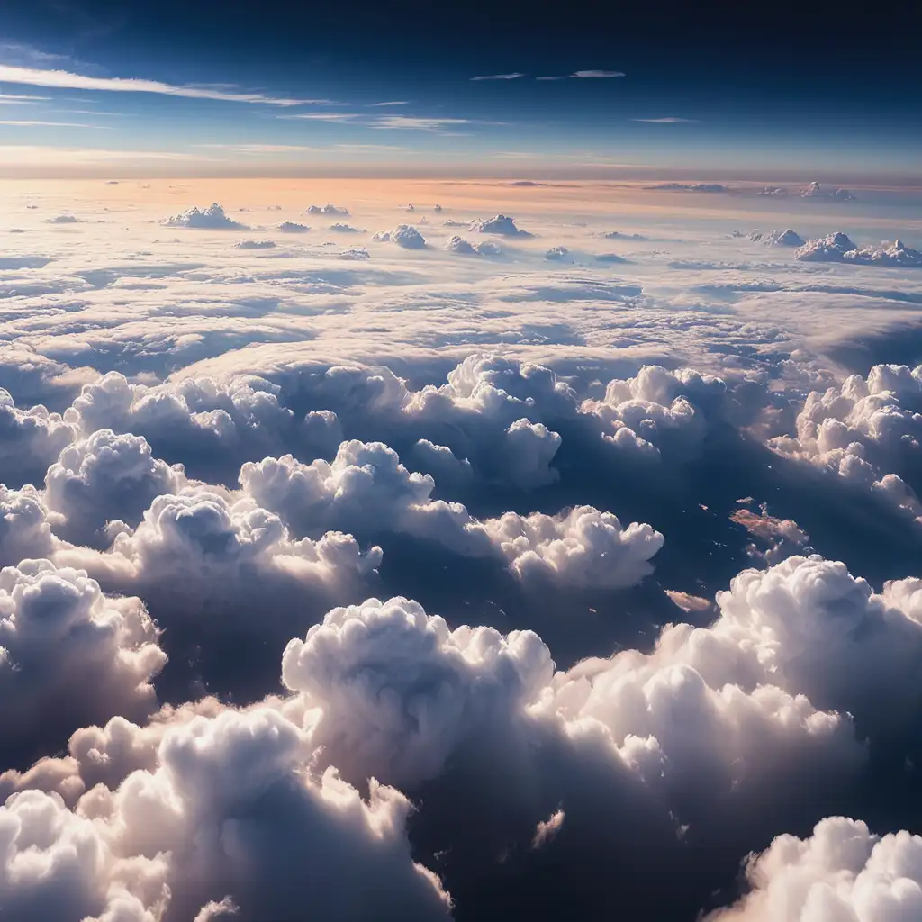 Aerial View of Cloudscape Serene Sky Above the Clouds
