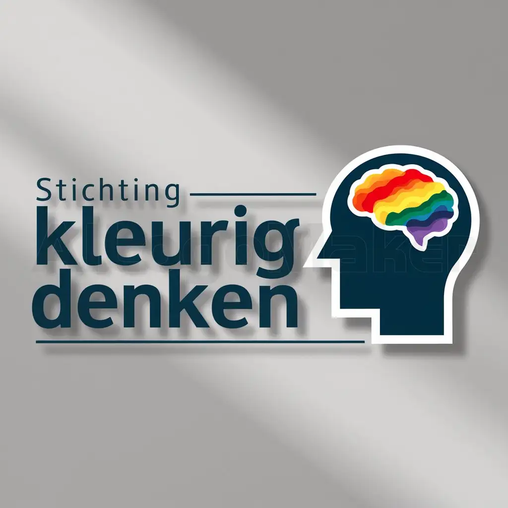 a logo design,with the text "Stichting Kleurig Denken", main symbol:head,Moderate,be used in Education industry,clear background