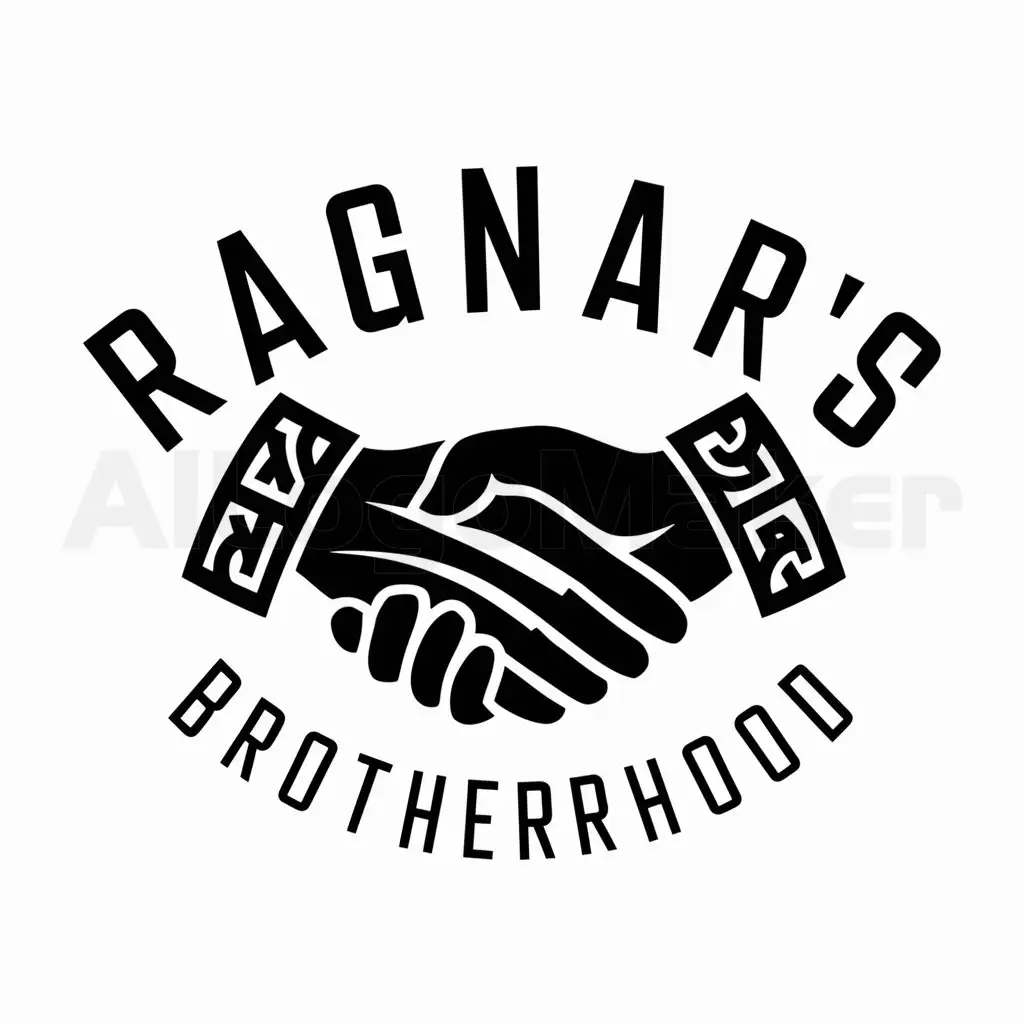 a logo design,with the text "Ragnar’s Brotherhood", main symbol:handshake,Moderate,be used in Others industry,clear background