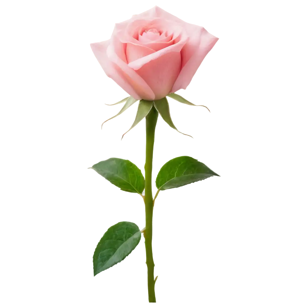 Exquisite-CloseUp-PNG-Image-of-a-Light-Pink-Rose-Enhancing-Visual-Delicacy