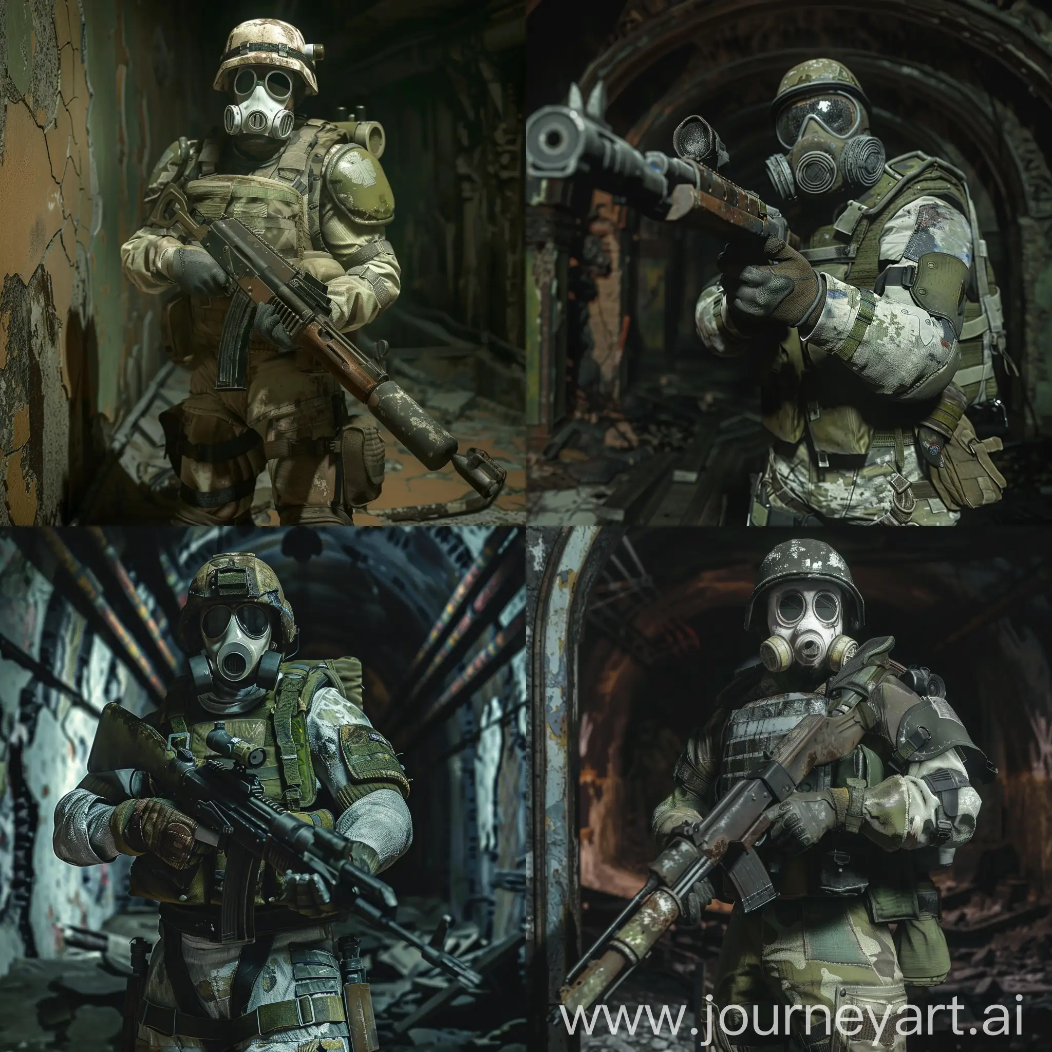 PostApocalyptic-Survivor-in-Abandoned-Catacombs-with-Soviet-Sniper-Rifle