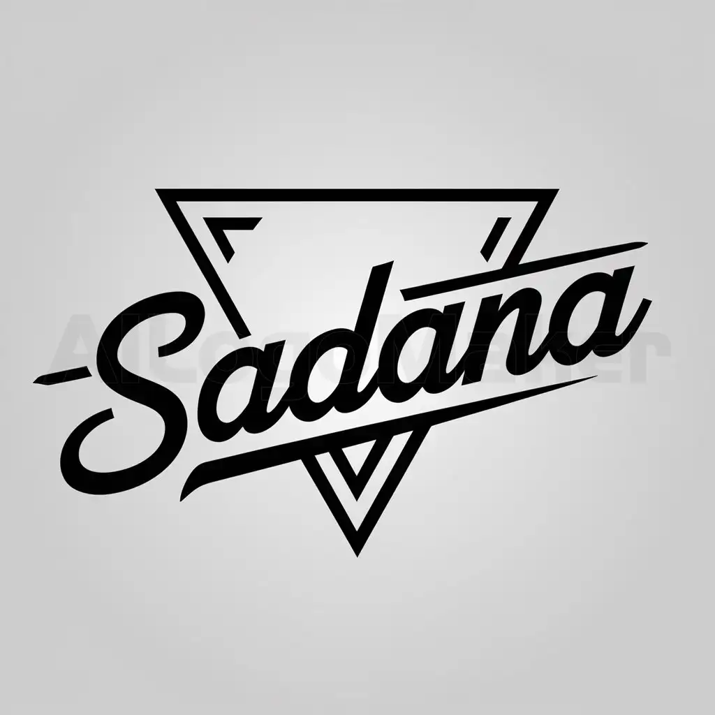 a logo design,with the text "SADANA", main symbol:triangle base down, month,Moderate,be used in Clothes industry,clear background
