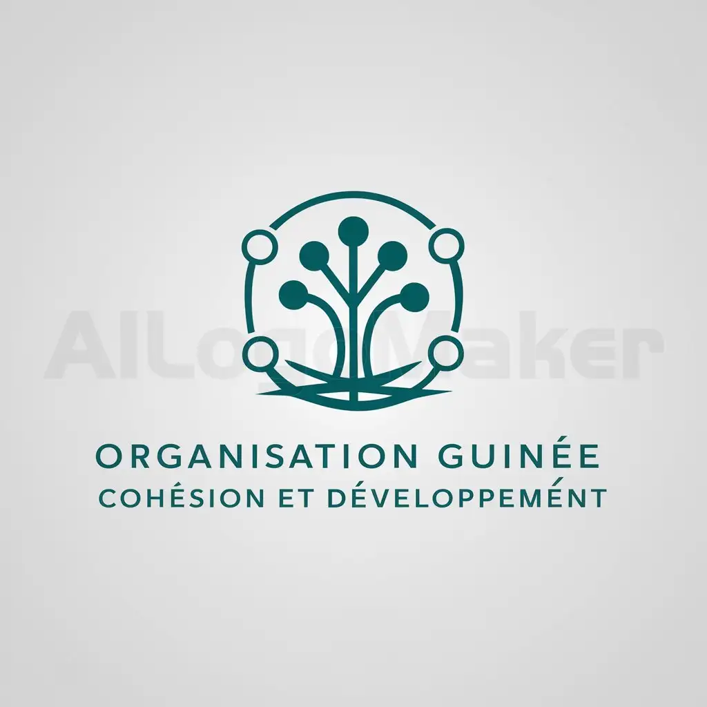 a logo design,with the text "Organisation Guinée Cohésion et Développment", main symbol:Sustainable development, cohesion, community well-being,complex,be used in Nonprofit industry,clear background