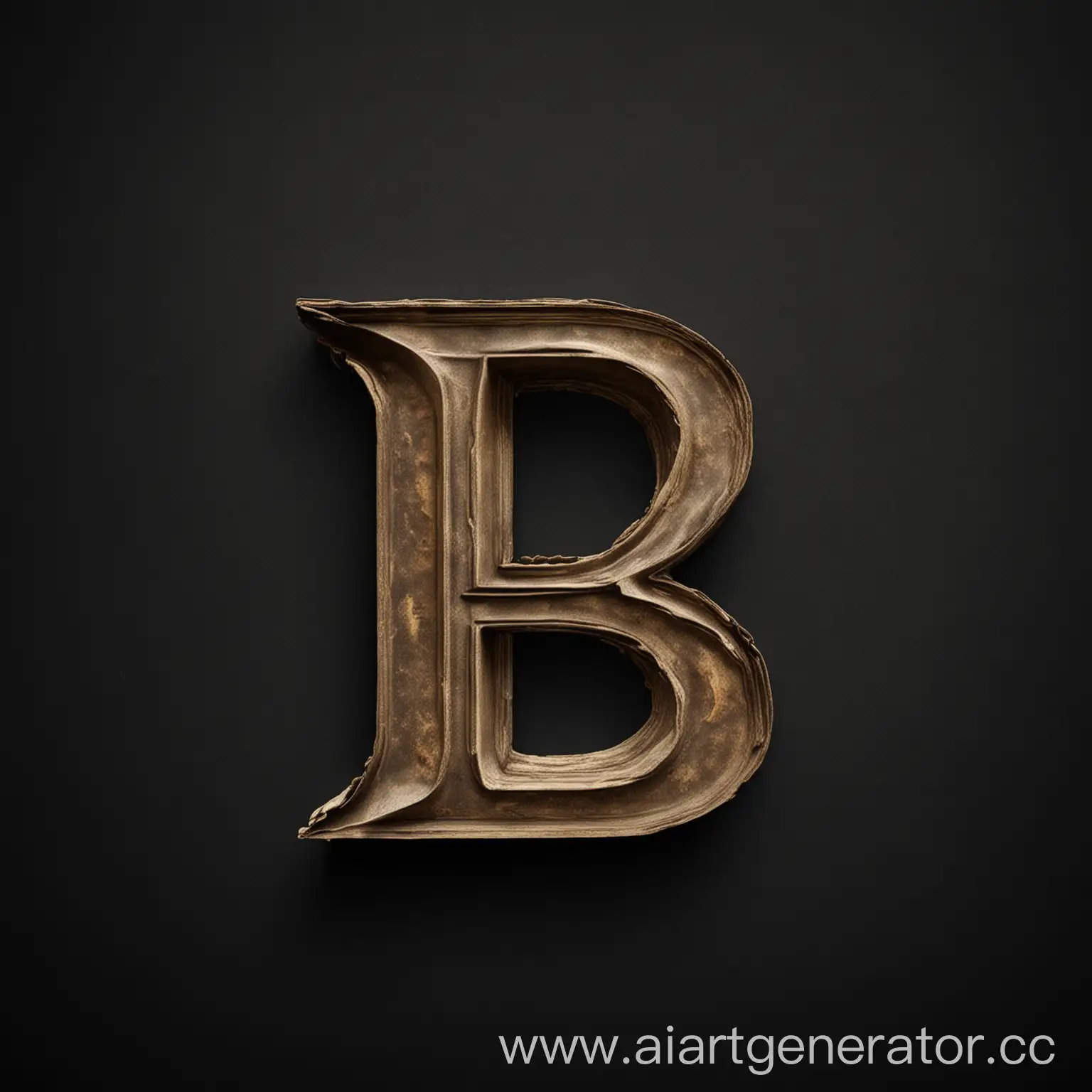 Английская буква B на черном фоне 
