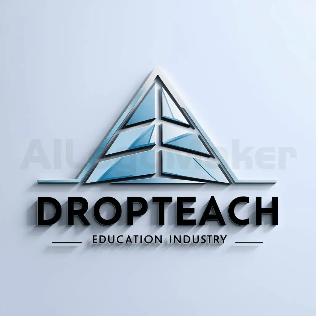 a logo design,with the text "DROPTEACH", main symbol:pyramid,Minimalistic,be used in Education industry,clear background
