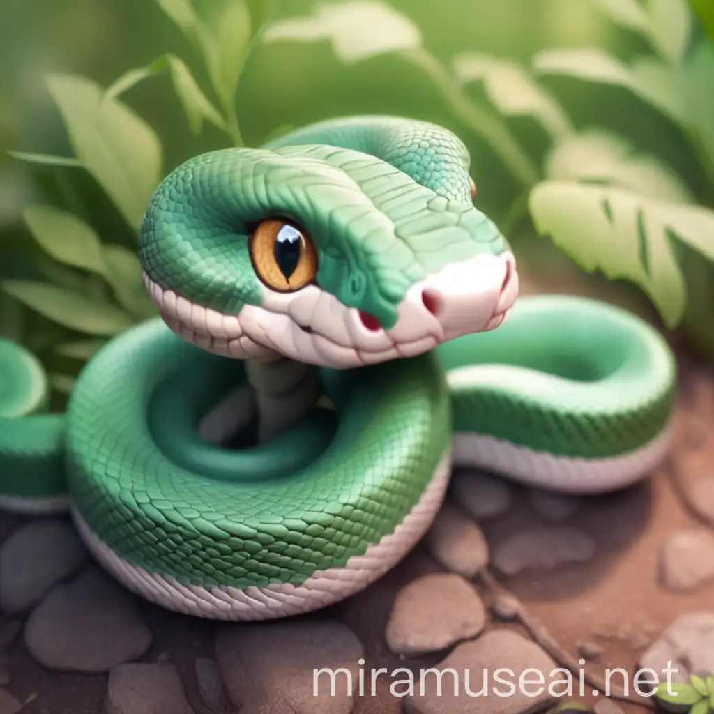 Adorable Snake Coiled Around a Branch