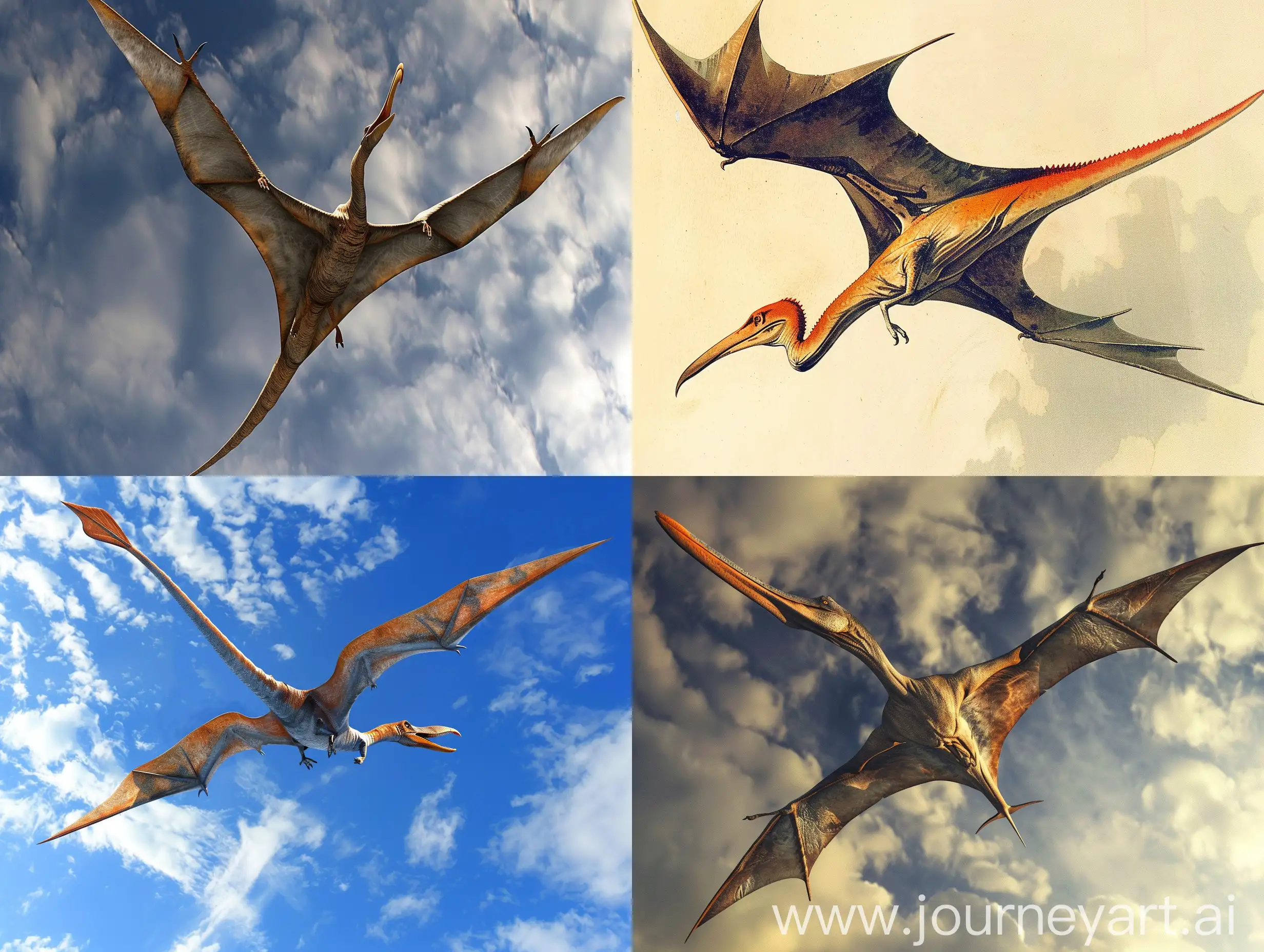 imagine a picture of a flying pterodactyl