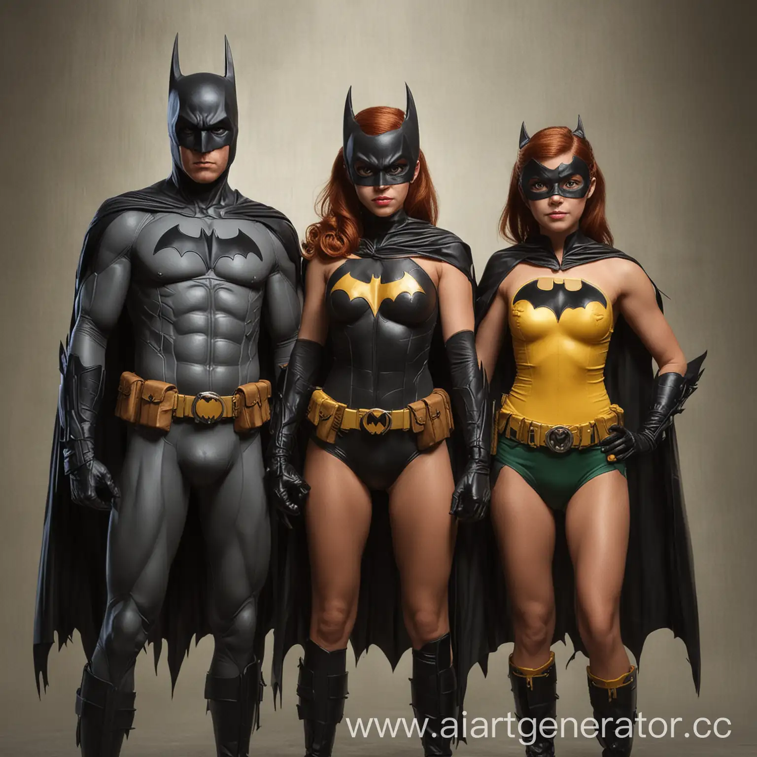 Dynamic-Trio-Batgirl-Batman-and-Robin-in-Gotham-City