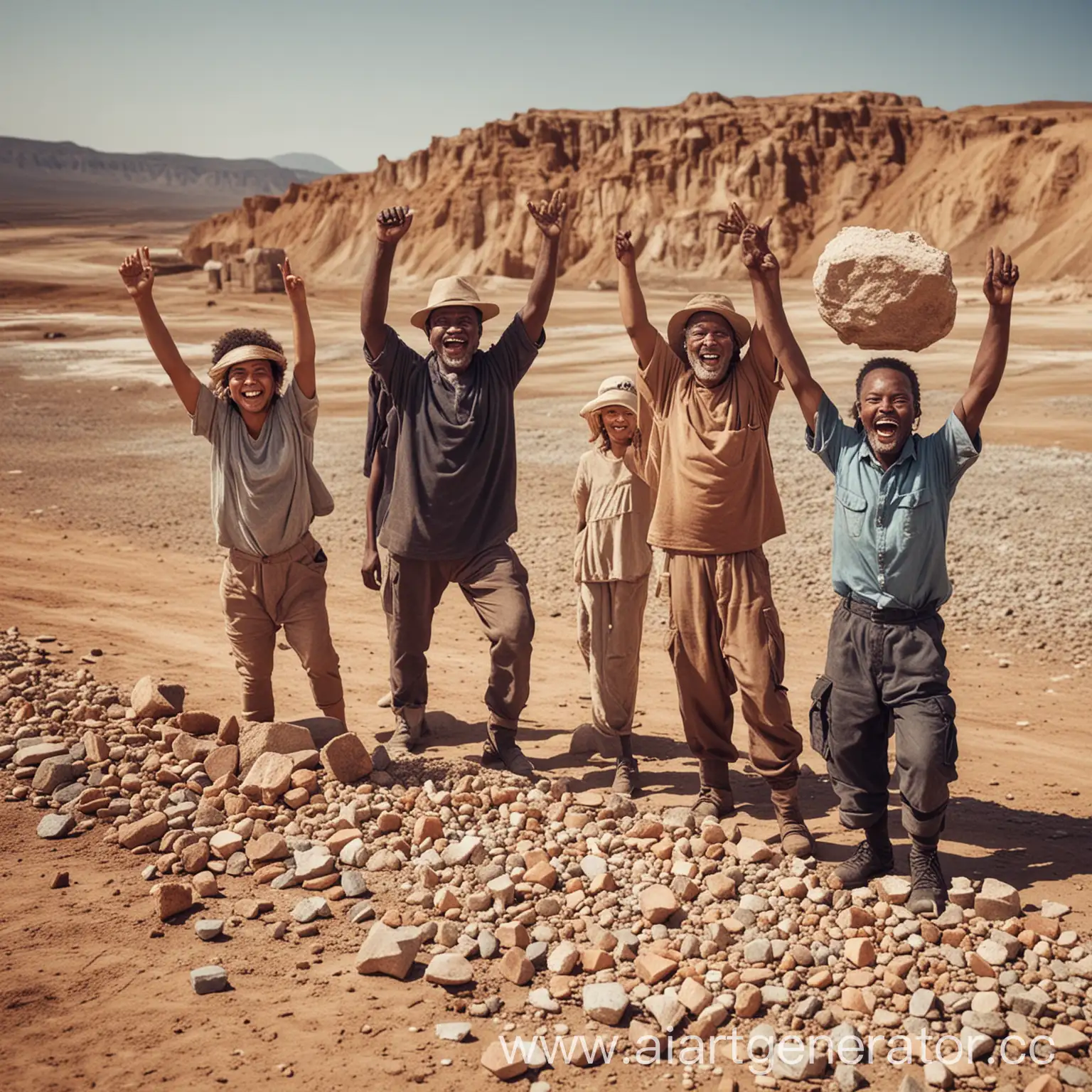 Счастливые люди с природными минеральными ресурсами